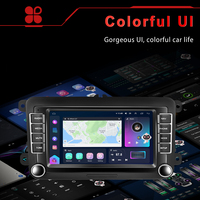 Autoradio Android Podofo 8 cœurs 8+128G, écran QLED 7'', Carplay, 4G, GPS, DSP, FM/AM/RDS pour Volkswagen/VW T5 T6 Polo Beetle Candy