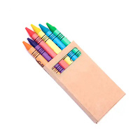 Crayons de cire personnalisés avec logo, pour enfants, 4, 6, 12, 24 couleurs, ensemble de crayons pour enfants