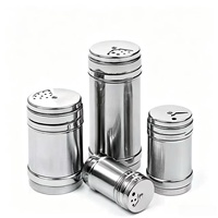 Adjustable Sprinkle Hole Stainless Steel Seasoning Shaker Dust-proof Lid Home Kitchen Condiment Storage Container
