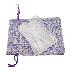 Nouvelle forme clair Quartz Gua Sha outil Guasha blanc cristal clair conseil Massage pour visage corps cou <span class=keywords><strong>Faial</strong></span> - Product Image 3