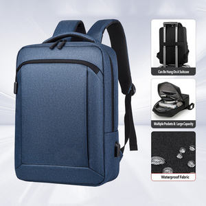 Sac à dos étudiant Deep Blue University, imperméable, grande capacité, sac pour garçons, logo d'entreprise personnalisé - Product Image 1