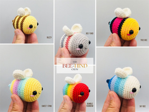 Rinbow Bee Little Crochet Colorful Bee Amigurumi Cute Kawaii Crochet Bee Amigurumi - Product Image 2