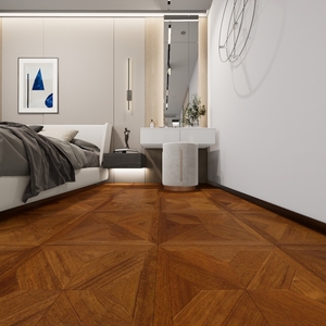 <span class=keywords><strong>Parquet</strong></span> en chêne massif contrecollé avec incrustations artistiques, design mi-siècle, pour salon et décoration intérieure - Product Image 4