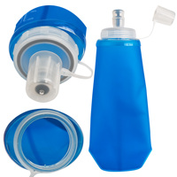 Gourde souple à large ouverture 500 ml, bouteille d'eau pliable pour la course, gourde souple pliable en TPU, gourde pliable sans BPA