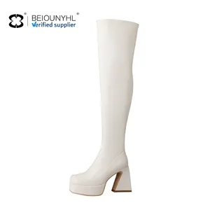 2023 New Plus Size Boots Women Shoes Over The Knee High Boots Block Heels Ladies Platform Designer Shoes Winter Boots For Women