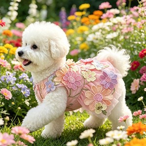 Hot Sale Cute Puppy <b>Dog</b> Spring Floral Fabric Vest <b>Dresses</b> Skirt Summer Clothing - Product Image 4
