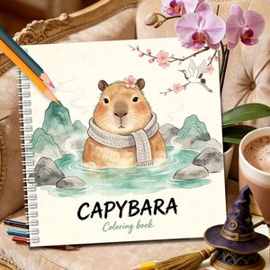<span class=keywords><strong>Livre</strong></span> de coloriage fantaisie Capybara à spirale, pour <span class=keywords><strong>l</strong></span>'apprentissage artistique, faible MOQ, avec des images riches pour enfants et adultes, pour la relaxation et le soulagement du stress - Product Image 2