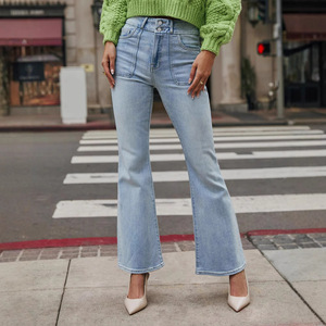 Nuovo temperamento europeo e americano Micro <span class=keywords><strong>pantaloni</strong></span> svasati lavati Jeans Jeans elasticizzati donna - Product Image 2