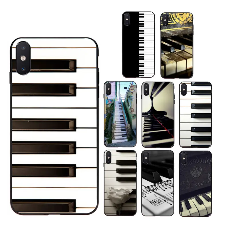 Soft silicone TPU/UV printed phone case with piano keyboard pattern for iphone5/5s/6/6s/7/8/7plus/8plus/X/XS/XMAX/11/11pro/max