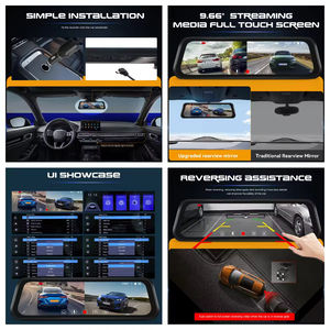 Caméra embarquée HD à double objectif, écran tactile IPS 9,66 pouces, enregistrement en boucle, vision nocturne, moniteur de stationnement - Product Image 3