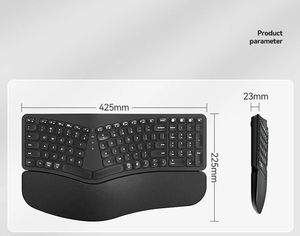 Combo de Teclado Ergonómico Inalámbrico Dividido y Ratón con Trackball, Reposamuñecas Ajustable, Teclado de Membrana con Teclas de Perfil Bajo - Product Image 2