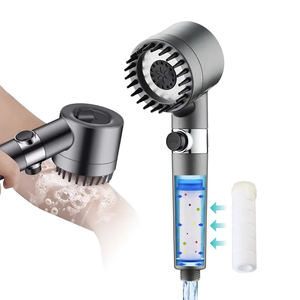 رأس دش يدوي قابل للتعديل عالي الضغط بثلاث وظائف للحمام المنزلي مع خرطوم وحامل - Product Image 3