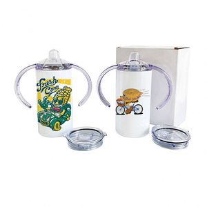 Bouteille d'eau <span class=keywords><strong>isotherme</strong></span> pour bébé de 12 oz, modèle skinny, vierge pour sublimation, avec paille droite anti-fuite, couvercle et paille - Product Image 2