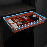Boîte en tissu tiroir organisateur plateau garde-robe placard dissimulé glissière panier de rangement support accessoires