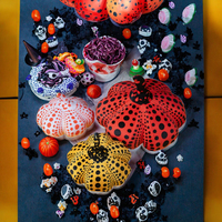 Almohada de Peluche de Calabaza Creativa de Takashi Murakami, Lindo Diseño de Halloween, Relleno de Algodón PP, Juguete de Peluche para Niños
