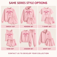 Ensemble sweat-shirt et short personnalisé pour femme, en maille douce, col rond, imprimé, manches longues, short à taille élastique, marque privée, ensemble deux pièces