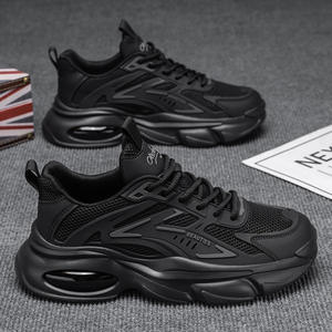 Sepatu Sneakers Pria Musim Semi Musim Panas, Model Tali, Ringan, Berbahan Mesh Bernapas, Sol Tebal untuk Bantalan Empuk, Kasual, Olahraga, dan Berjalan - Product Image 1