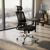 Chaise de bureau ergonomique réglable en maille avec base à cinq étoiles - Design moderne et minimaliste pour le bureau à domicile