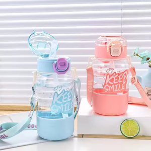 2026 Children's PC <b>Water</b> Cup Summer New Kindergarten Baby Double Suction Cup Outdoor Sports Portable <b>Kettle</b> Anti-fall - Product Image 3