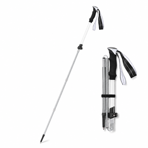 Bâtons de randonnée pliables en alliage d'aluminium 2/3 sections, légers, avec poignées en caoutchouc EVA, multifonctionnels et télescopiques, vente en gros - Product Image 4