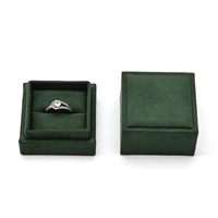 Boîte cadeau en papier pour bijoux avec boîte à bague en velours intérieure incluse, carte de vœux vierge, parfaite pour une demande en mariage ou un fiançailles