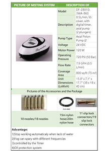 DaringFish Sistema de Nebulización de Jardín de Alta Presión de 120 W <span class=keywords><strong>y</strong></span> 0.5 L/min, Máquina de Niebla para Exteriores, Rociador de Agua - Product Image 6