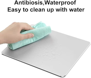 Alfombrilla de ratón de aluminio y Metal plateado duro, alfombrilla de ratón de doble cara mágica suave, alfombrilla de ratón impermeable de Control rápido y preciso - Product Image 3