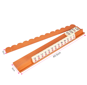 Règle et pousseur de mahjong en bois massif de luxe moderne 44,5 cm, base de jeu de société de bureau ondulée, support pour dominos et poker - Product Image 6