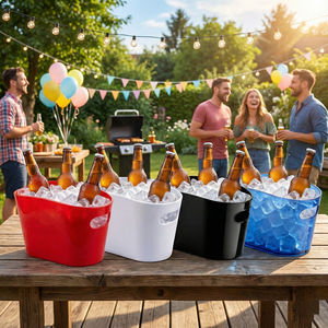 Kişiselleştirilmiş 2026 Yeni 4L Büyük Akrilik Kırmızı Şampanya Bira Şarap Plastik Buz Kovası Logolu - Product Image 3