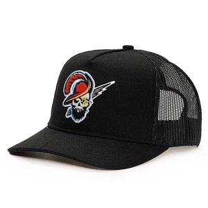 Casquette de camionneur à visière incurvée de haute qualité pour hommes, broderie en coton, casquette noire - Product Image 1