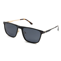 Lunettes de soleil Readsun de luxe pour hommes, forme carrée, demi-cerclées, noires, avec clip magnétique puissant en métal pour protection UV400