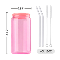 Ensemble de tasses en verre personnalisées de 16oz 20oz tasse à café et thé en verre gobelet en verre borosilicaté avec couvercle et paille
