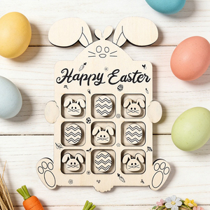 Jeu de Tic Tac Toe <span class=keywords><strong>en</strong></span> <span class=keywords><strong>Bois</strong></span> Coloré pour Pâques 2026, Cadeau pour Enfants, Jouet Éducatif pour Enfants, Accessoires - Product Image 2