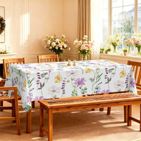 Nappe écologique colorée à motifs floraux printaniers, résistante à l'huile, durable, protection de table pour la maison, restaurant, mariage, design personnalisé
