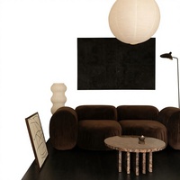 Canapé modulaire d'angle trois places en velours style Mid-Century, éponge écologique, flanelle, pour appartement, hôtel, villa, salon