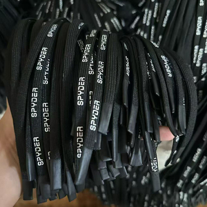 カスタムポリエステル製プリント巾着服飾アクセサリー、無地フラットロープ、プリントホワイトレターロゴコード - Product Image 4