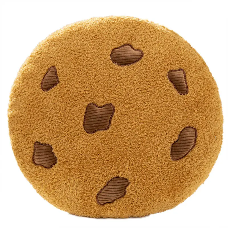 New Arrival Biscuit Shaped Soft Creative cookie pillow plush toy sleeping pillow Chair Car Seat Cookie Tatami Back Plush Cushion