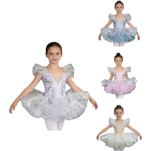 Costumes de tutu de ballet pour filles, manches papillon, robe en tulle scintillante à étoiles, justaucorps à col, jupe crêpe, tenue de spectacle, sur mesure - Product Image 1