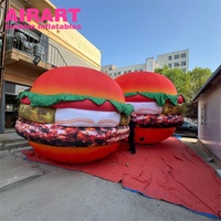 Restaurant extérieur publicité ornements gonflable grand Burger, gonflable simuler Burger ballon à vendre