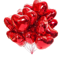 Lot de 10 ballons cœur métalliques de 18 pouces, or et rouge, écologiques, jetables, durables, recyclables, pour mariage et baby shower