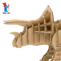 Puzzle en papier ondulé à faire soi-même, décoration de maison, dinosaure Triceratops, puzzle en papier 3D