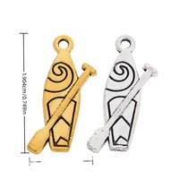 Breloque en forme de pagaie spirale, motif rame en alliage de zinc pour bracelets de camping de surf