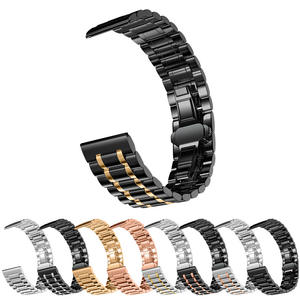 Correa de Acero Inoxidable con Cinco Cuentas Curvas Personalizable con Hebilla de Pasador para Relojes - Venta Directa de Fábrica - Product Image 5