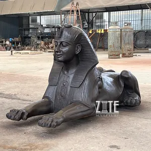 Antik mısır mitoloji heykeli büyük ünlü bronz mısır sfenks heykel