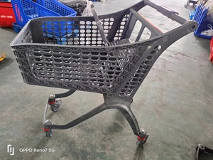 Chariot de courses de supermarché à structure en maille avec roues en PU de 4 pouces et protection anti-corrosion - Product Image 4
