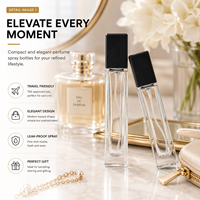 Petites Bouteilles de Voyage Rechargeables de 5 ml et 10 ml pour Échantillons de Parfum en Verre Carré avec Vaporisateur