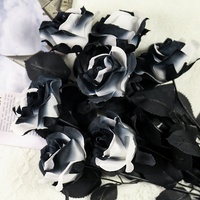 Gothic Style 50CM künstliche einzelne dunkle Rose Blume schwarze Farbe Seiden rosen für Hochzeit High-End-Restaurants Home Decor