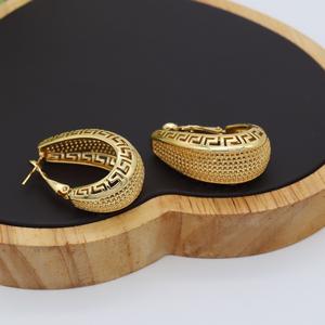 طقم مجوهرات فاخر مطلي بالذهب عيار 18 قيراط للنساء، أطقم مجوهرات إيطالية للزفاف، أطقم قلادة وأقراط أفريقية للعروس - Product Image 6