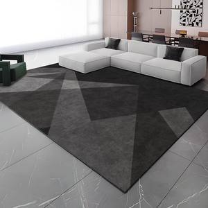 Tapis géométrique moderne rectangulaire antidérapant en fibre de polyester pour salon, chambre à coucher, décoration de la maison, H 138 - Product Image 5