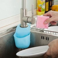 Organisateur de cuisine et de salle de bain en silicone, écologique, avec fermeture à pression, rangement suspendu pour évier, boîte de rangement pour salle de bain, support pour éponge de robinet, gadget
